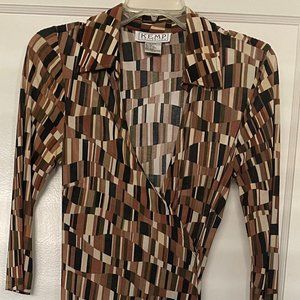 Geometric Silk-blend Wrap Dress